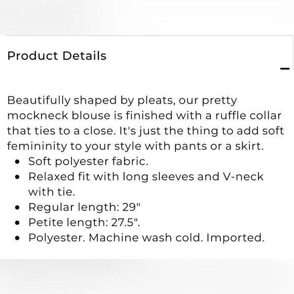 Chico’s 2 Petite Pleated Peasant Top Icy Purple NWT‎ - Picture 8 of 9